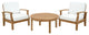 Natural White Marina 3 Piece Outdoor Patio Teak Set