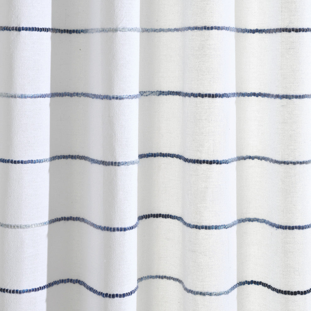 Ombre Stripe Yarn Dyed Cotton Shower Curtain, 72"x72", Navy