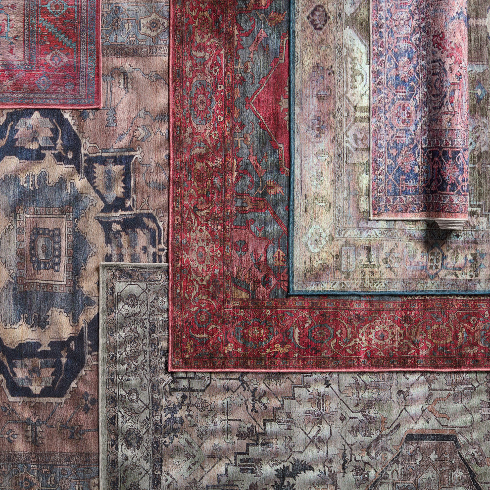 Vibe by Jaipur Living Gloria Medallion Red/ Blue Area Rug 5'3"X8'