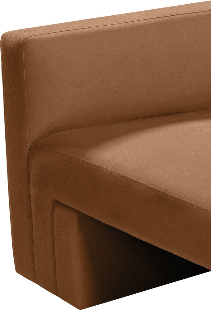 Henson Velvet Upholstered Loveseat, Saddle