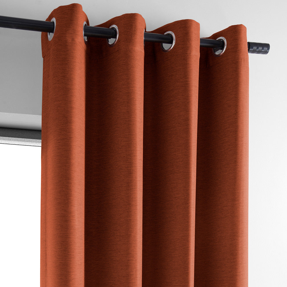 Persimmon Bellino Grommet Blackout Room Darkening Curtain Single Panel, 50"x96"