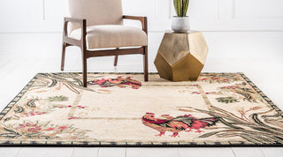 Unique Loom Cream Barnyard Farm 6' Square Rug