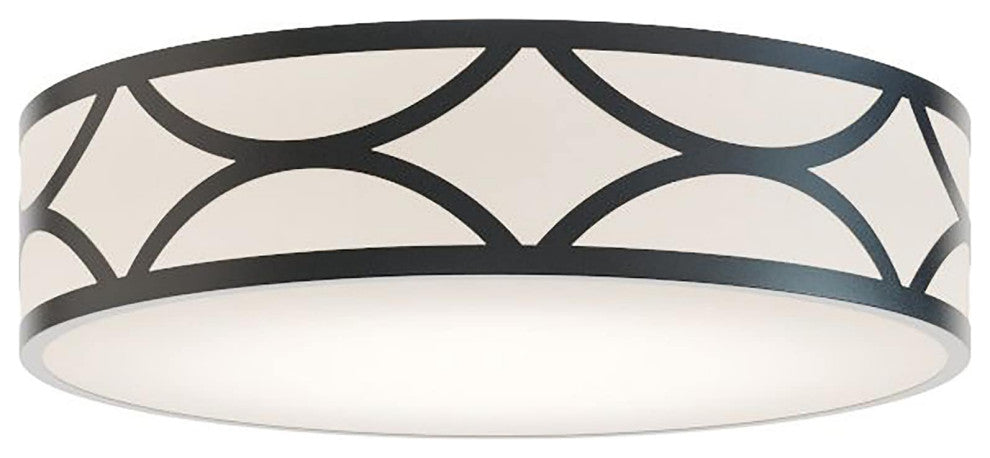 Lake 3-Light 16'' LED Flush Mount, Black