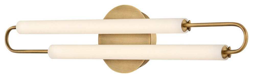 Hinkley EOS Lg 25" LED Bath Vanity Light Fixture, Lacquered Brass + Etched Glass