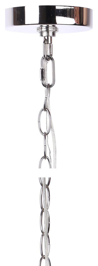 1-Light Polished Nickel Pendant Lamp With Crystalline Metal Shade