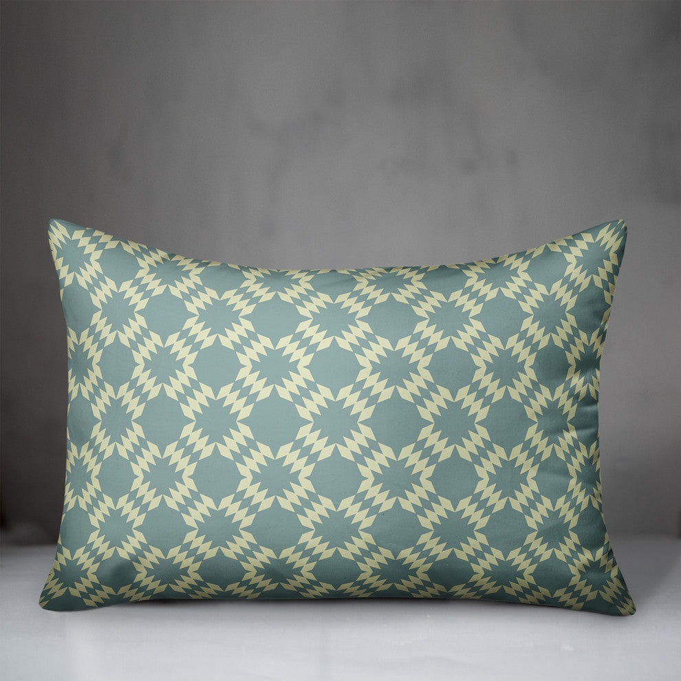 Folk Southwestern Pattern in Blue Throw Pillow