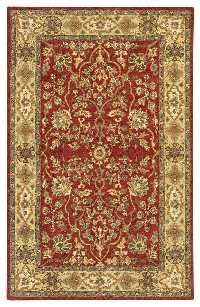 Adonia Traditional Area Rug, Red, 5''x7''6" Rectangle