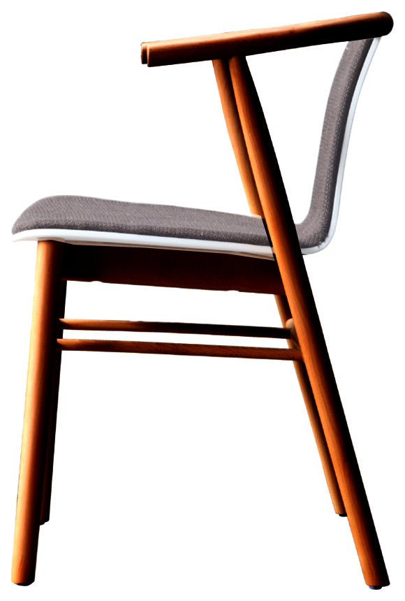Fine Mod Imports Wishflat Dining Side Chair, Walnut