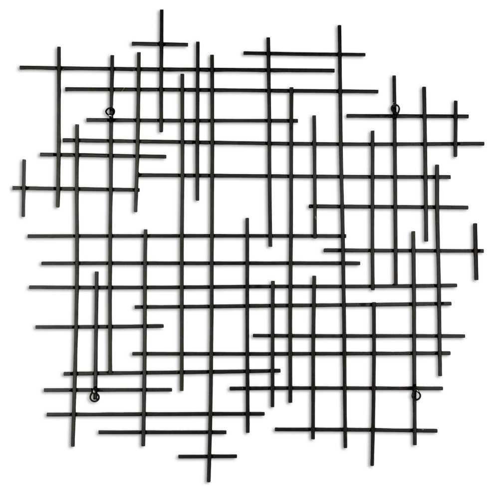 Iquara Small Black Abstract Metal Wall Art