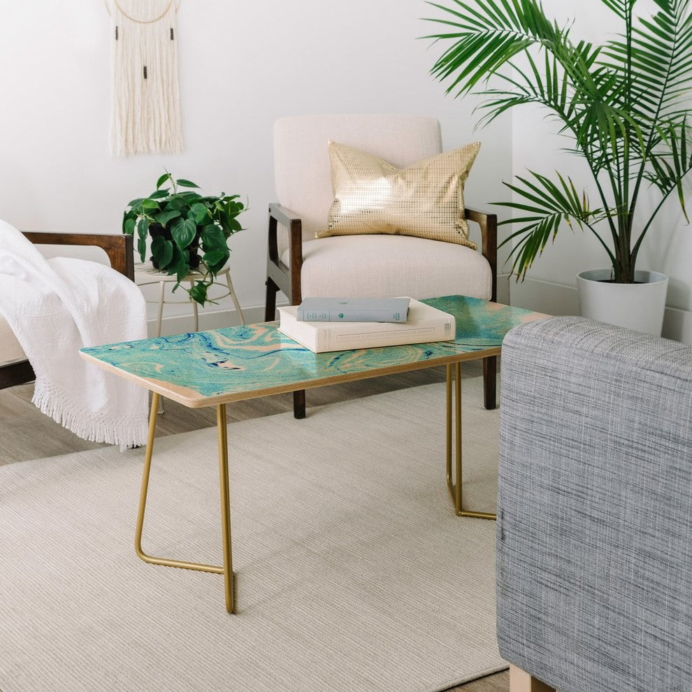 Deny Designs 83 Oranges Ocean Marble Coffee Table
