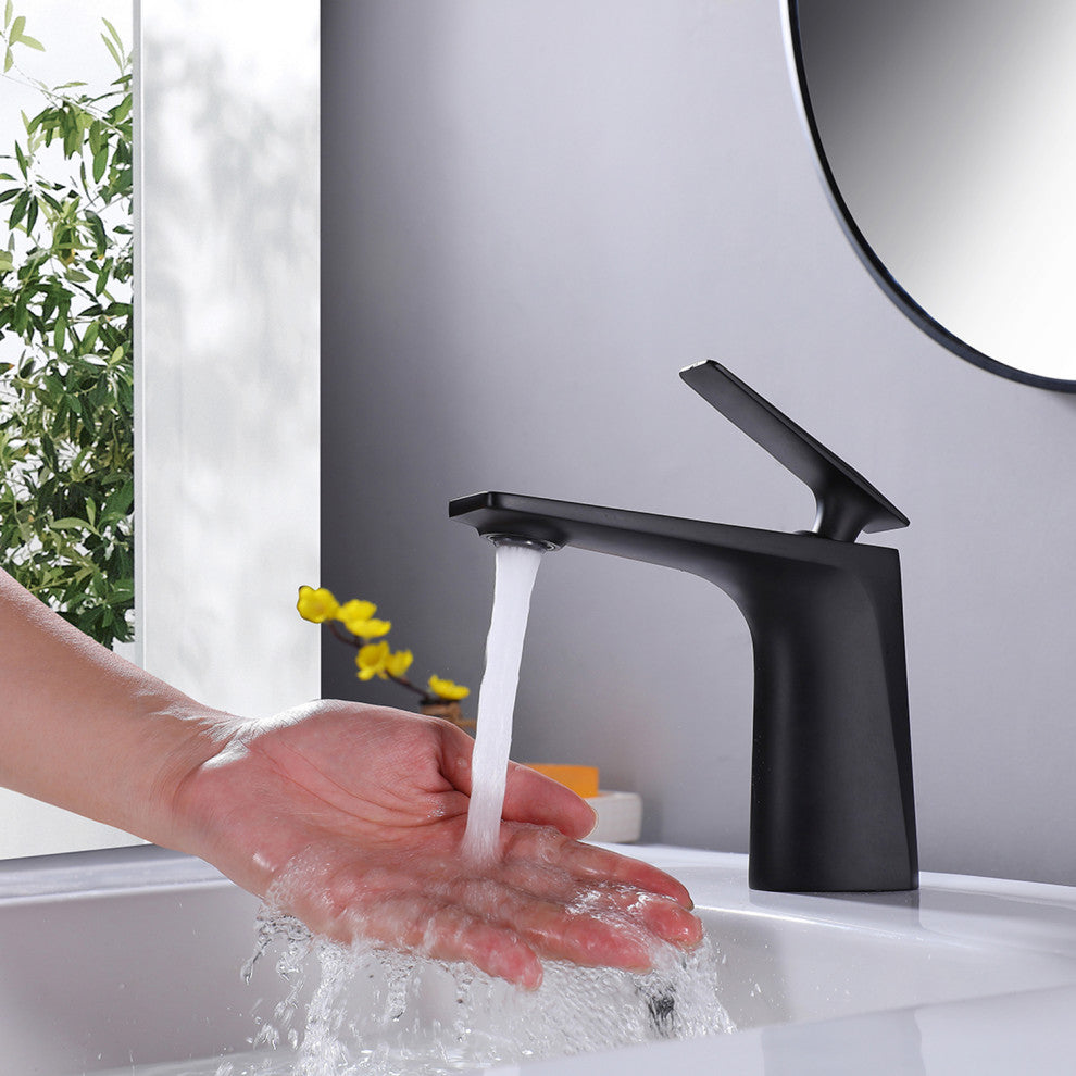Deck Mounted Single Handle Bathroom Sink Faucet