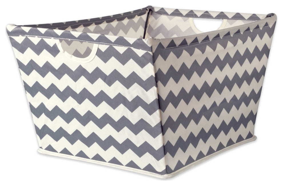 Polyester Bin Chevron Gray Trapezoid Large 20x14"x11"