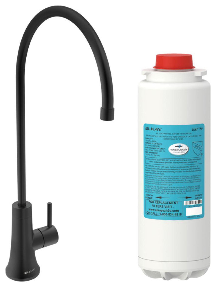Elkay Avado Single Lever Filtered Beverage, Matte Black