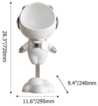 Modern White Astronaut Side Table Floor Figurine End Table Storage Decoration, White