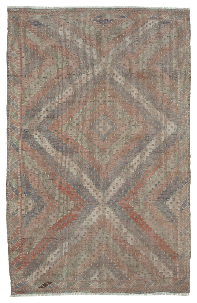 Rug N Carpet - Hand-knotted Turkish 6' 5'' x 10' 6'' Rustic Wool Kilim Rug