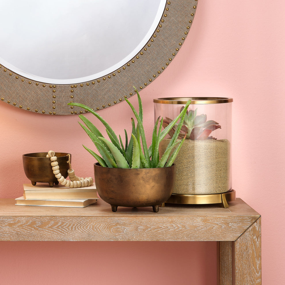 Relic Metal Footed Bowl, Large