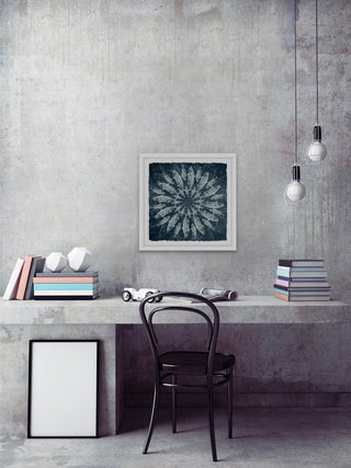 "White Burst" Framed Painting Print, 24"x24"