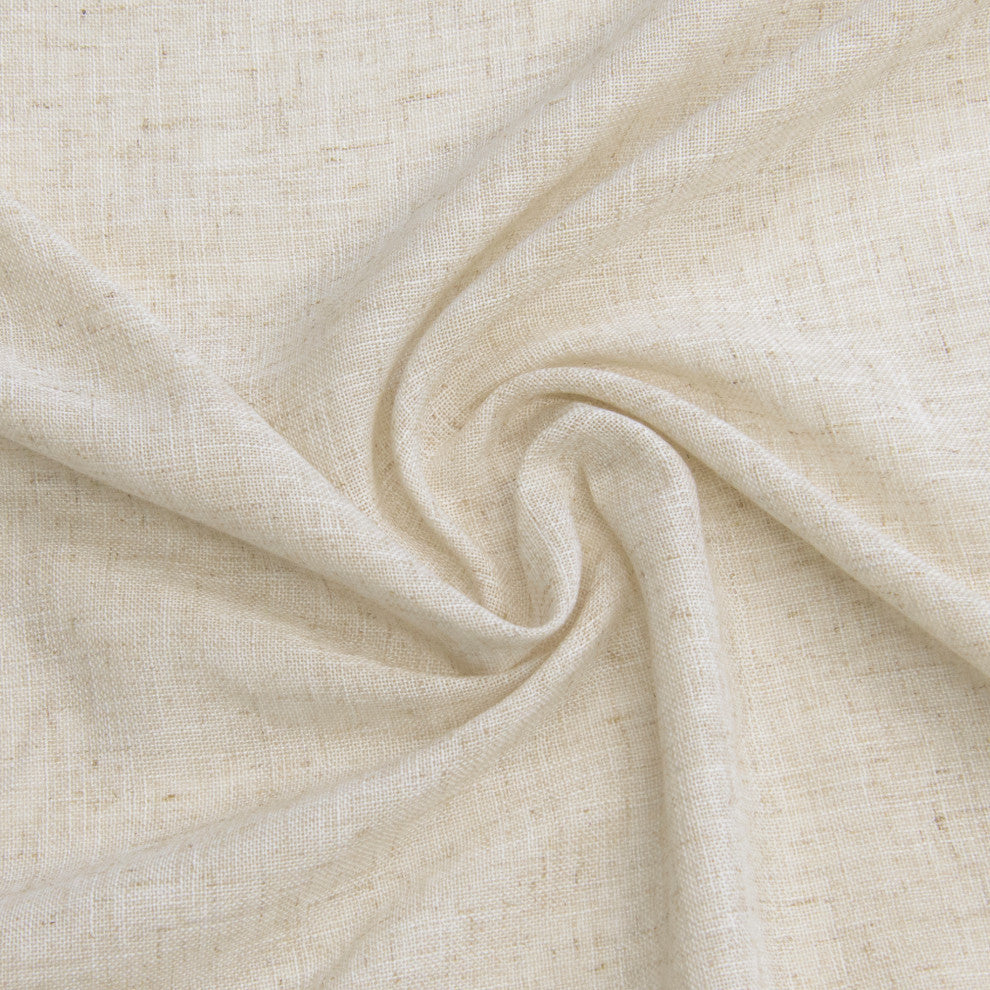 Faux Linen Blend Curtain Panel, Set of 2, Flax, 52"w X 96"l