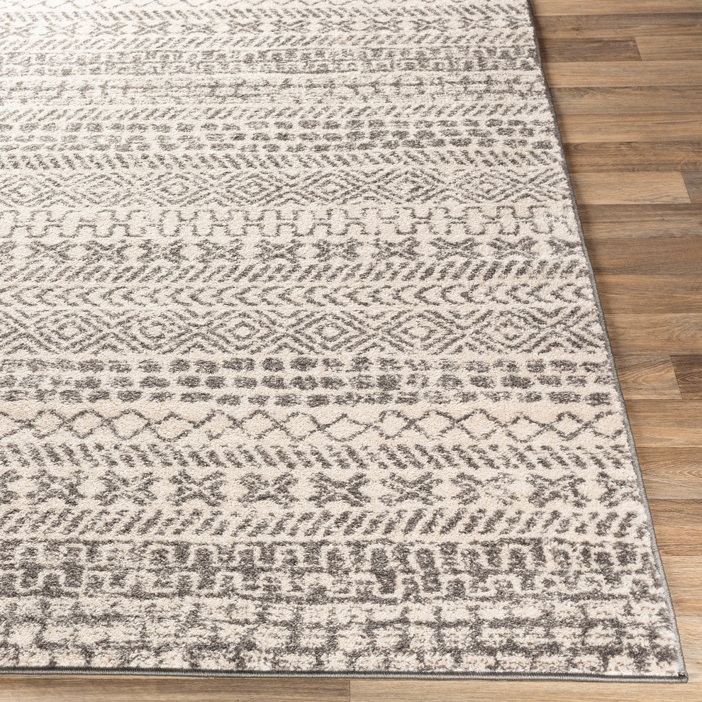 Surya Sunderland SUN-2304 5'3"x7'3" Rug, Medium Gray/White