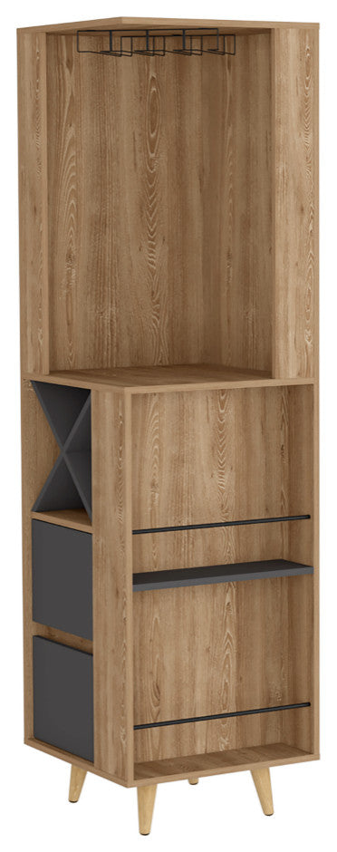 Corner Bar Cabinet Caguas, Living Room, Pine / Matt Gray