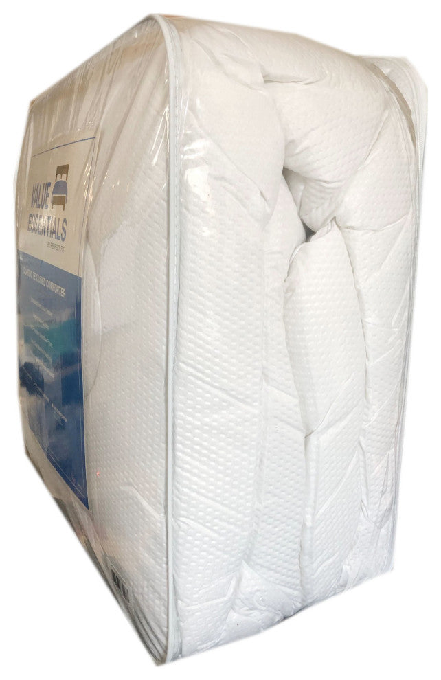 Value Essentials Embossed Seersucker Comforter White Full/Queen