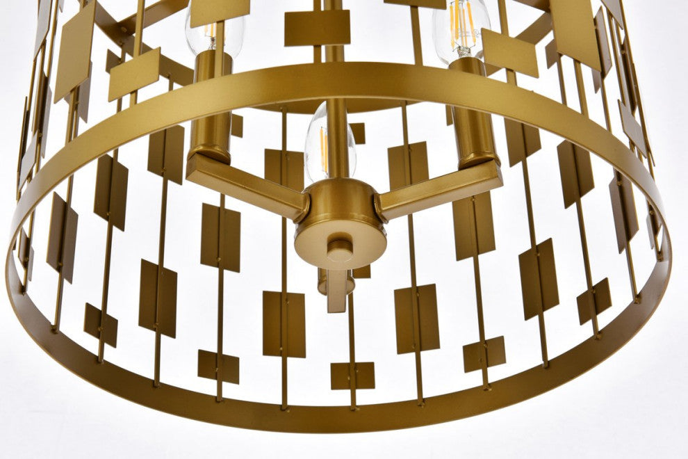 Louie 3-Light Pendant, Brass