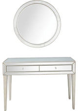 Silver Beaded Mirror and Console Table