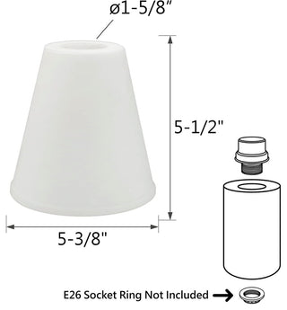 23619-3 Replacement Frosted Opal & White Inside Vanity Glass Shade,3 Pack.