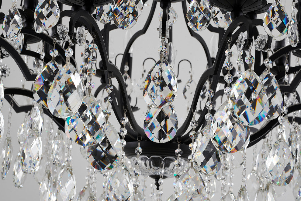 Clear Crystal Chandelier, Sandy Black