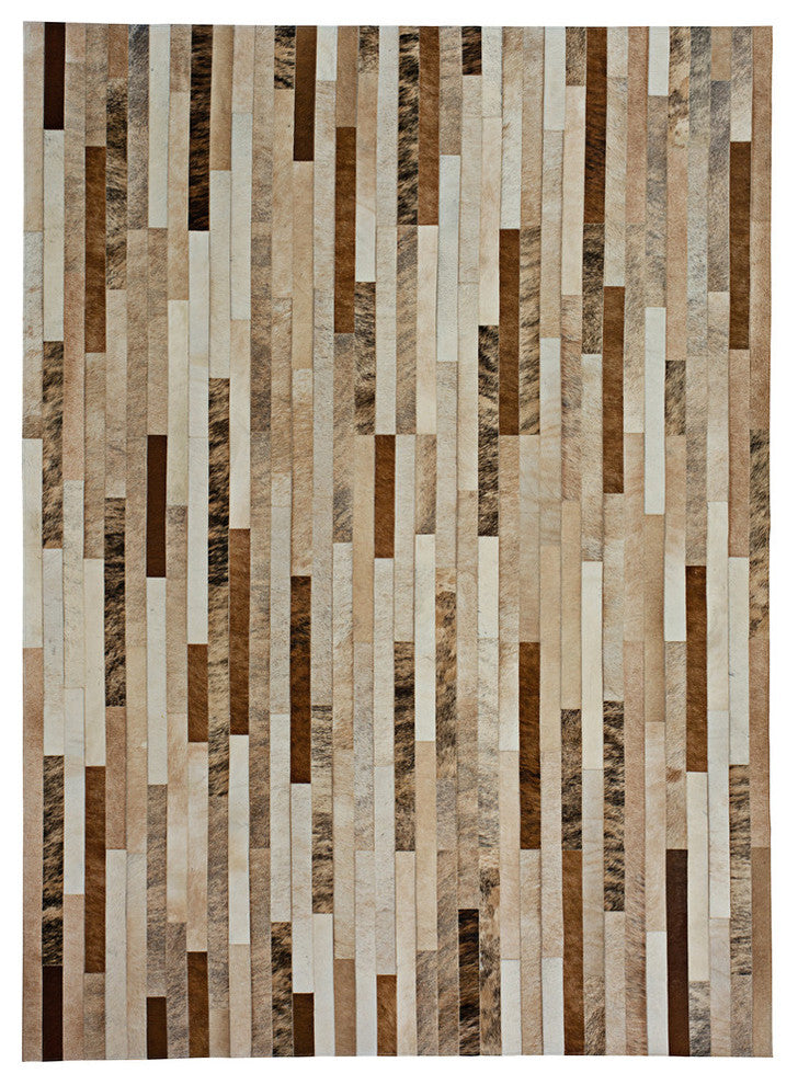 Cowhide Patchwork Rug, Poseidon, Morph, 5' X 8'