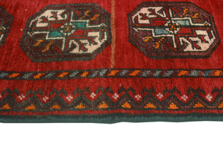 Vintage Distressed Nixon Red/Charcoal Runner, 3'11x7'11