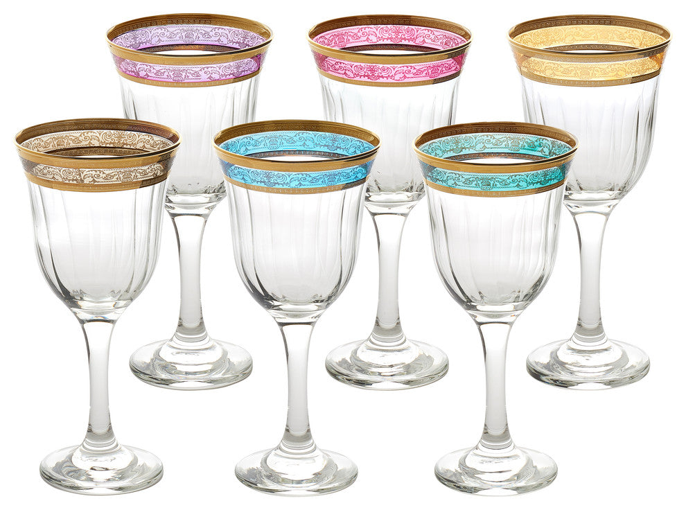 Red Wine Set of 6 Melania Collection Multicolor