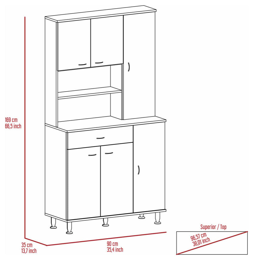 Venice Pantry Cabinet, White