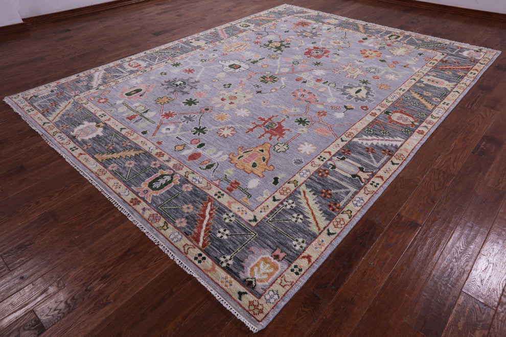 Hand Knotted Turkish Oushak Wool Rug 9' 1" X 12' 2" - Q14992