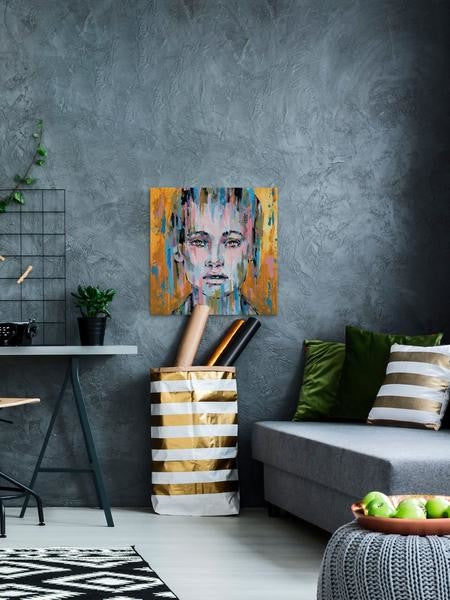 "Through the Rain" Painting Print on Wrapped Canvas, 32"x32"