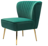 Velvet Accent Dining Chair, Green