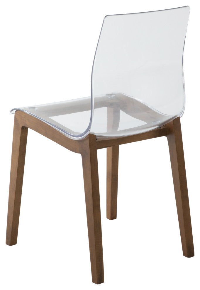 LeisureMod Marsden Modern Dining Side Chair With Beech Wood Legs, Walnut