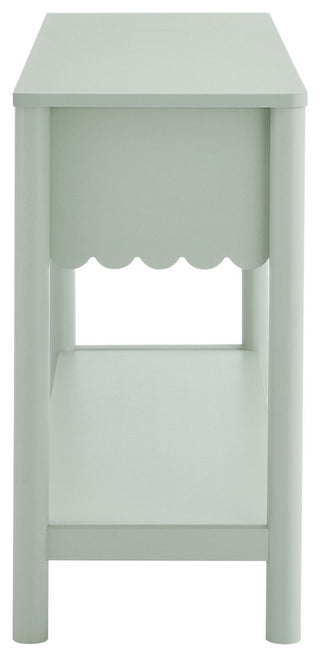 Emmeline 3-Drawer Scalloped Console Table, Sage