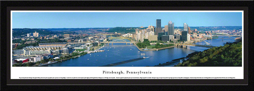 Pittsburgh Skyline Panoramic Poster, Select Frame