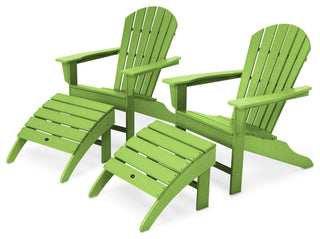 Polywood South Beach 4-Piece Adirondack Set, Lime