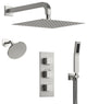 Full-Body Shower System with Thermostatic Valve "“ Dual Showerheads & Handheld, Brushed Nickel