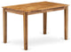 Wooden Dining Table Natural Top Surface, Asian Wood Table 4 Legs Natural Finish