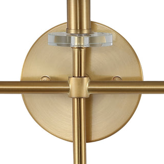 Olivia Modern Midcentury Iron LED Vanity, Brass Gold, 3-Light
