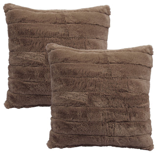 Rabbit Faux Fur Throw Blanket With 2 Pillows, Carafe