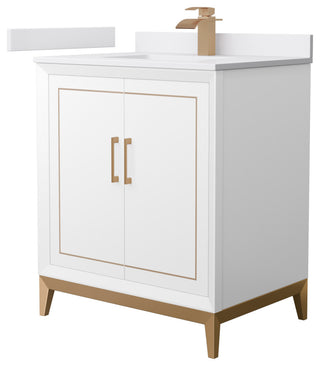 Marlena 30" Single Vanity, Cultured Top, Bronze Trim