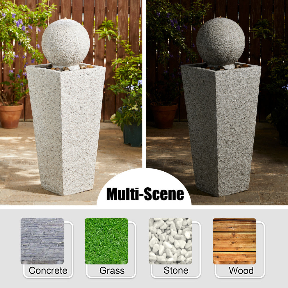 Faux Terrazzo Polyresin Outdoor Fountain