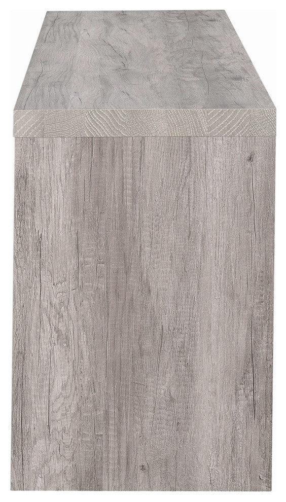 2 Drawers and Open Shelf TV Console, Gray