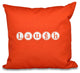 16"x16" Laugh, Word Print Pillow, Orange