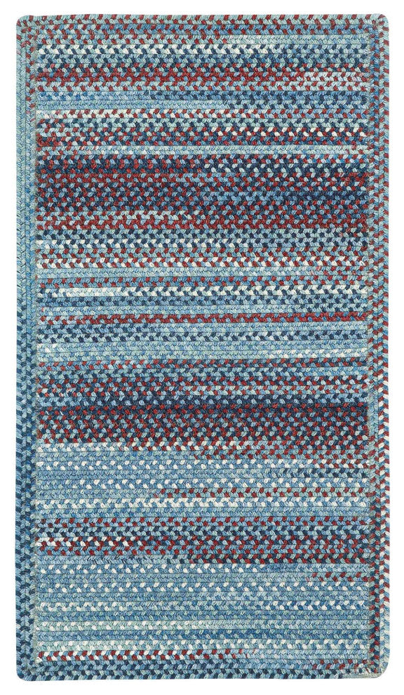 Capel Kill Devil Hill Blue 0210_425 Braided Rugs - 4' X 6' Cross Sewn Rectangle