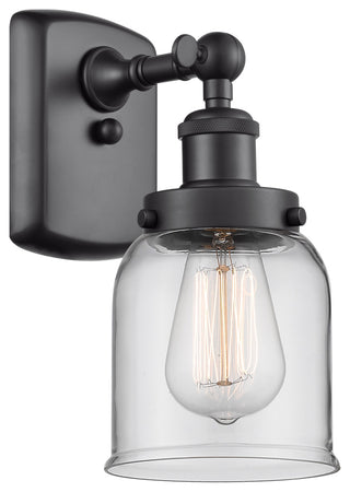 Small Bell 1-Light Sconce, Matte Black, Clear